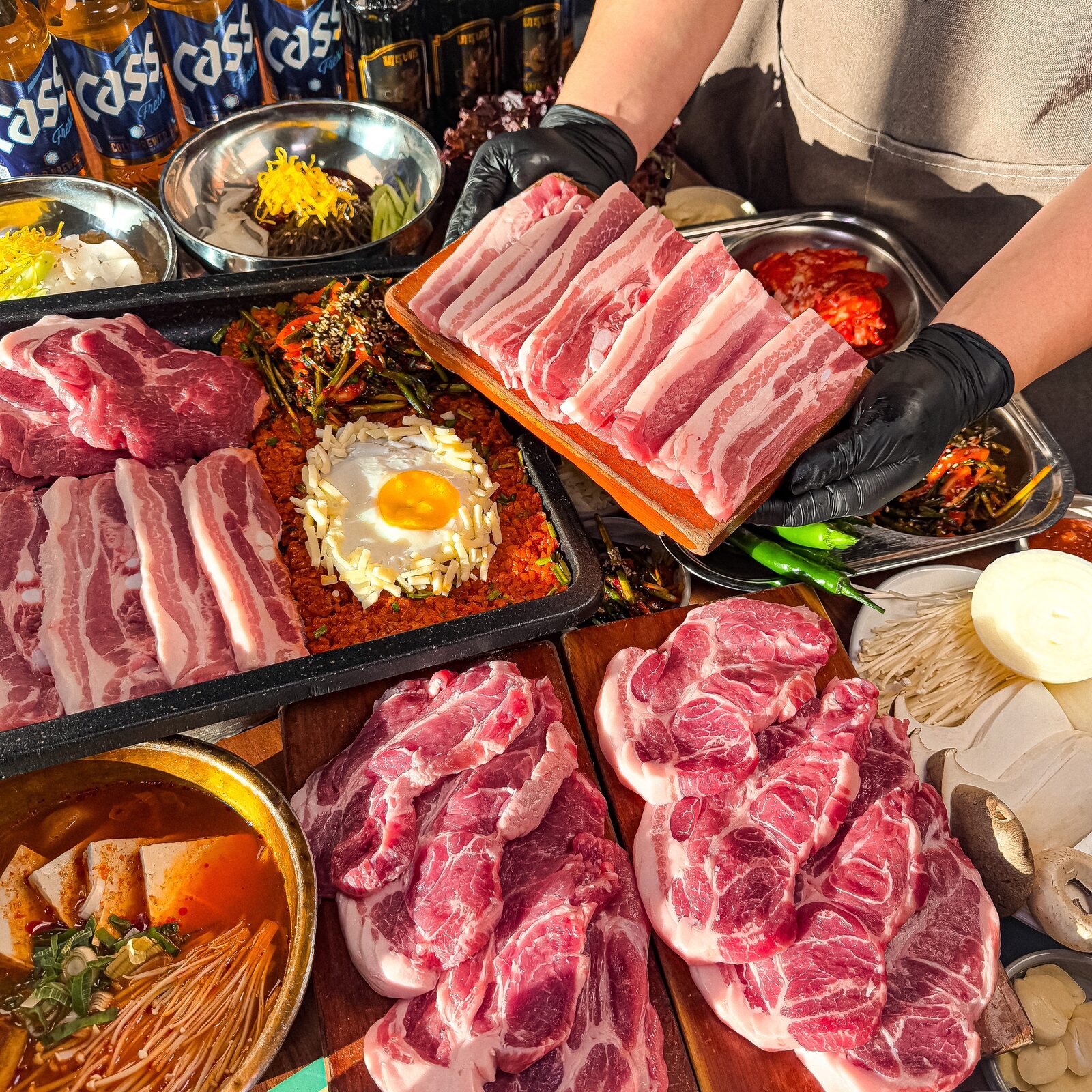 부추삼겹살 단체 좌석 배치